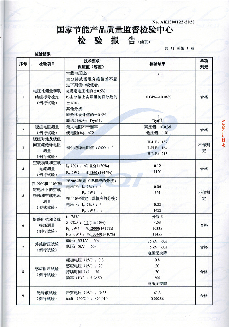 高低压试验报告-S11-1250长沙长沙长沙油浸式变压器-2.jpg